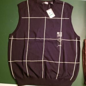 Izod Black V Neck Golf Sweater Vest